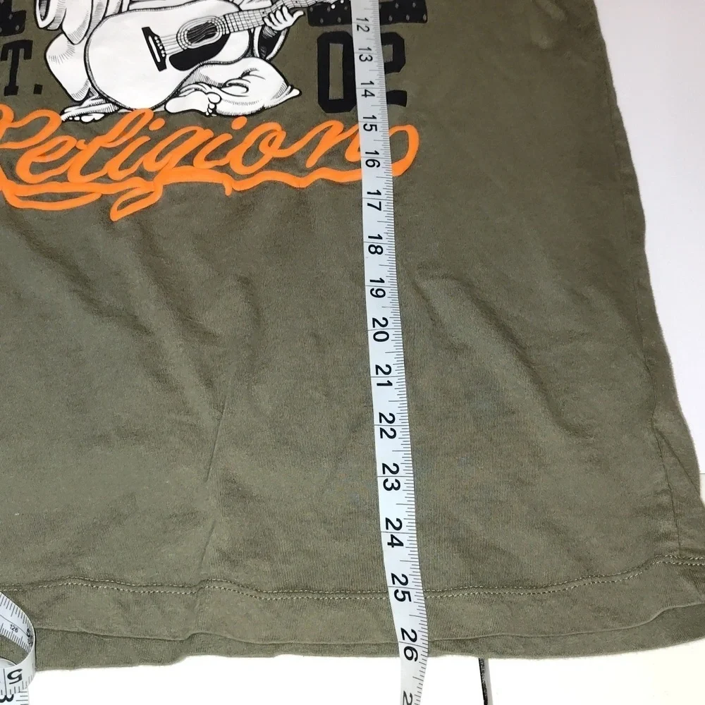 True Religion‎ Jeans Buddha Green Black Tee Shirt Size Large